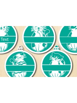 Σετ των 2 Intra απο ξύλο plywood 3mm-4mm πάχος Στολίδι για γάτα Εραστής κατοικίδιων ζώων Δίασταση 15x18 cm INTRAFABR-91277875