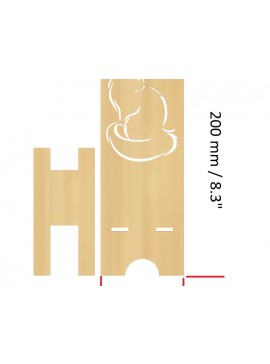 Σετ των 3 Intra απο ξύλο plywood 3mm-4mm πάχος Μοτίβο κοπής με λέιζερ βάσης τηλεφώνου Cat Δίασταση 3x3 cm INTRAFABR-90598105