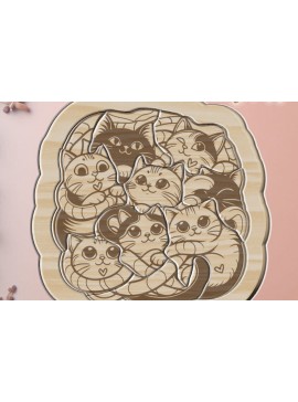 Intra απο ξύλο plywood 3mm-4mm πάχος Γάτα παζλ για παιδιά κοπής με λέιζερ Δίασταση 30x20 cm INTRAFABR-107308342