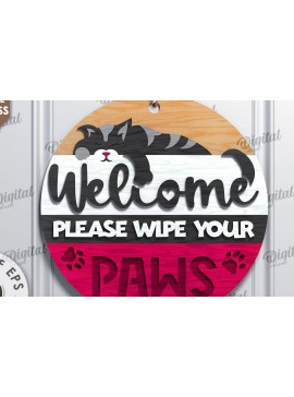 Intra απο ξύλο plywood 3mm-4mm πάχος Σχέδιο κοπής με λέιζερ στρογγυλή πινακίδα γάτα Δίασταση 30x20 cm INTRAFABR-111283553