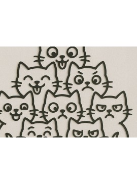 Σετ των 2 Intra απο ξύλο plywood 3mm-4mm πάχος Σήμα καλωσορίσματος Cat Stack – Metal Δίασταση 3000x2000 cm INTRAFABR-122212505