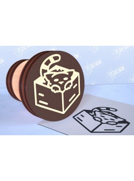 Intra απο ξύλο plywood 3mm-4mm πάχος Σφραγίδα γάτας | Αστεία γάτα | CNC Δίασταση 30x20 cm INTRAFABR-98554804