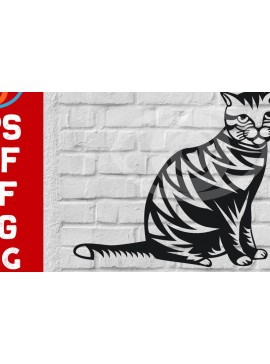 Σετ των 2 Intra απο ξύλο plywood 3mm-4mm πάχος Διακόσμηση τοίχου γάτας Δίασταση 40x40 cm INTRAFABR-69276555