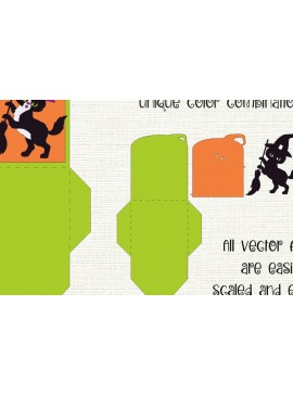 Σετ των 2 Intra απο ξύλο plywood 3mm-4mm πάχος Γάτα με σκούπα | Κάτοχος κάρτας αποκριών Δίασταση 15x15 cm INTRAFABR-99453019