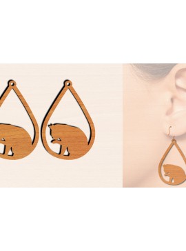 Σετ των 3 Intra απο ξύλο plywood 3mm-4mm πάχος Ξύλινα σκουλαρίκια γάτας με Δίασταση 3x3 cm INTRAFABR-100199068