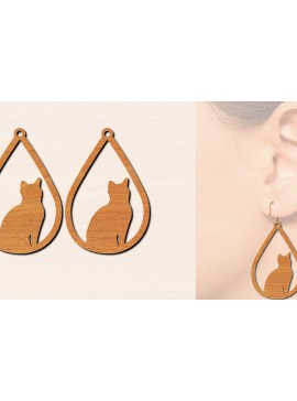 Σετ των 3 Intra απο ξύλο plywood 3mm-4mm πάχος Ξύλινα σκουλαρίκια γάτας με Δίασταση 3x3 cm INTRAFABR-100199273