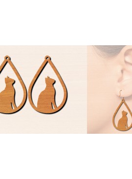 Σετ των 3 Intra απο ξύλο plywood 3mm-4mm πάχος Ξύλινα σκουλαρίκια γάτας με Δίασταση 3x3 cm INTRAFABR-100199372