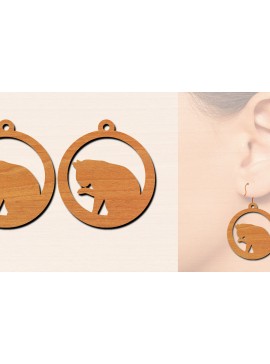 Σετ των 3 Intra απο ξύλο plywood 3mm-4mm πάχος Ξύλινα σκουλαρίκια γάτας με Δίασταση 3x3 cm INTRAFABR-100199997