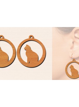 Σετ των 3 Intra απο ξύλο plywood 3mm-4mm πάχος Ξύλινα σκουλαρίκια γάτας με Δίασταση 3x3 cm INTRAFABR-100200156