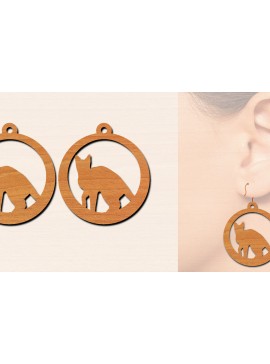 Σετ των 3 Intra απο ξύλο plywood 3mm-4mm πάχος Ξύλινα σκουλαρίκια γάτας με Δίασταση 3x3 cm INTRAFABR-100200218