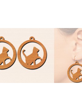 Σετ των 3 Intra απο ξύλο plywood 3mm-4mm πάχος Ξύλινα σκουλαρίκια γάτας με Δίασταση 3x3 cm INTRAFABR-100200288