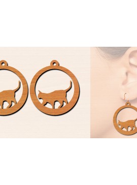 Σετ των 3 Intra απο ξύλο plywood 3mm-4mm πάχος Ξύλινα σκουλαρίκια γάτας με Δίασταση 3x3 cm INTRAFABR-100200366