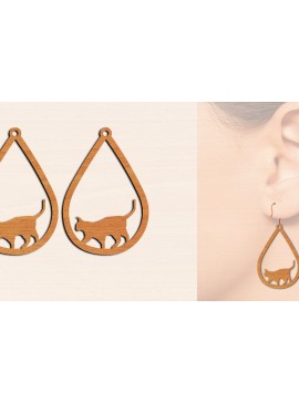 Σετ των 3 Intra απο ξύλο plywood 3mm-4mm πάχος Ξύλινα σκουλαρίκια γάτας με Δίασταση 3x3 cm INTRAFABR-100198563