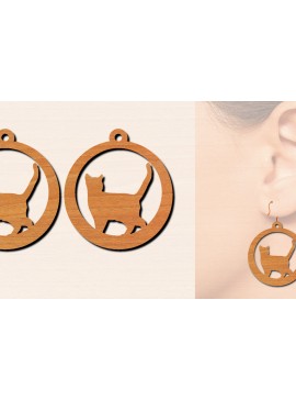 Σετ των 3 Intra απο ξύλο plywood 3mm-4mm πάχος Ξύλινα σκουλαρίκια γάτας με Δίασταση 3x3 cm INTRAFABR-100200478