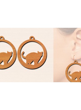 Σετ των 3 Intra απο ξύλο plywood 3mm-4mm πάχος Ξύλινα σκουλαρίκια γάτας με Δίασταση 3x3 cm INTRAFABR-100200578