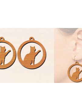 Σετ των 3 Intra απο ξύλο plywood 3mm-4mm πάχος Ξύλινα σκουλαρίκια γάτας με Δίασταση 3x3 cm INTRAFABR-100200692