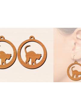 Σετ των 3 Intra απο ξύλο plywood 3mm-4mm πάχος Ξύλινα σκουλαρίκια γάτας με Δίασταση 3x3 cm INTRAFABR-100200728