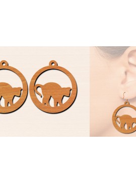 Σετ των 3 Intra απο ξύλο plywood 3mm-4mm πάχος Ξύλινα σκουλαρίκια γάτας με Δίασταση 3x3 cm INTRAFABR-100200754