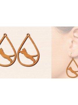 Σετ των 3 Intra απο ξύλο plywood 3mm-4mm πάχος Ξύλινα σκουλαρίκια γάτας με Δίασταση 3x3 cm INTRAFABR-100198950