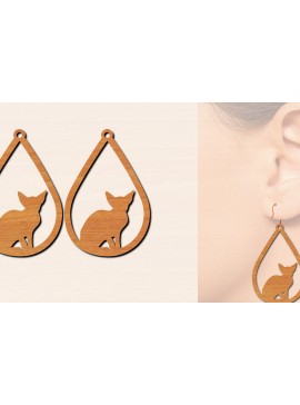 Σετ των 3 Intra απο ξύλο plywood 3mm-4mm πάχος Ξύλινα σκουλαρίκια γάτας με Δίασταση 3x3 cm INTRAFABR-100199014