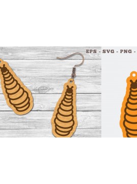 Σετ των 3 Intra απο ξύλο plywood 3mm-4mm πάχος Σκουλαρίκια Caterpillar Cut  Δίασταση 3x3 cm INTRAFABR-107201246