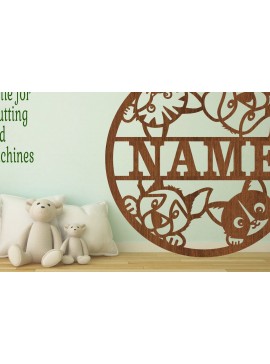 Σετ των 2 Intra απο ξύλο plywood 3mm-4mm πάχος Cats and Dogs Name Sin Te Δίασταση 30x20 cm INTRAFABR-75515594