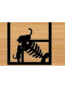 Σετ των 2 Intra απο ξύλο plywood 3mm-4mm πάχος Κάσα Πόρτας Cats Decor Art  τοίχου Δίασταση 20x30 cm INTRAFABR-70294922
