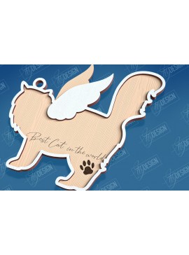 Σετ των 3 Intra απο ξύλο plywood 3mm-4mm πάχος Σχέδιο κοπής με λέιζερ αναμνηστικό στολίδι για γάτες Δίασταση 8x8 cm INTRAFABR-95715526