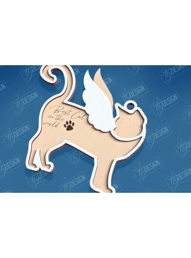 Σετ των 3 Intra απο ξύλο plywood 3mm-4mm πάχος Σχέδιο κοπής με λέιζερ αναμνηστικό στολίδι για γάτες Δίασταση 8x8 cm INTRAFABR-95715536