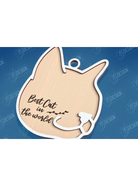 Σετ των 3 Intra απο ξύλο plywood 3mm-4mm πάχος Σχέδιο κοπής με λέιζερ αναμνηστικό στολίδι για γάτες Δίασταση 8x8 cm INTRAFABR-95715545