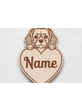 Σετ των 3 Intra απο ξύλο plywood 3mm-4mm πάχος Μπρελόκ Cavalier King Charles Δίασταση 6x6 cm INTRAFABR-122244901