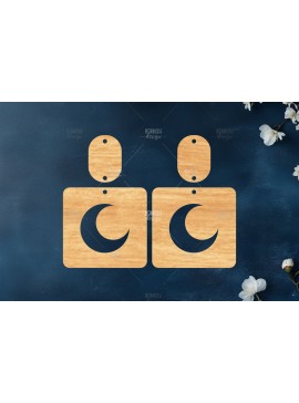 Σετ των 3 Intra απο ξύλο plywood 3mm-4mm πάχος Celestial Earrings Cut  Δίασταση 3x3 cm INTRAFABR-121280496