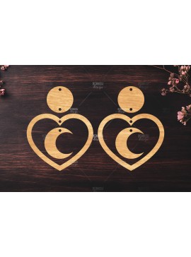 Σετ των 3 Intra απο ξύλο plywood 3mm-4mm πάχος Celestial Earrings Cut  Δίασταση 3x3 cm INTRAFABR-121280526