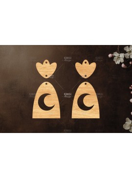 Σετ των 3 Intra απο ξύλο plywood 3mm-4mm πάχος Celestial Earrings Cut  Δίασταση 3x3 cm INTRAFABR-121280543