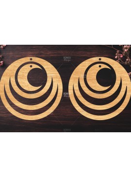 Σετ των 3 Intra απο ξύλο plywood 3mm-4mm πάχος Celestial Earrings Cut  Δίασταση 3x3 cm INTRAFABR-121280591