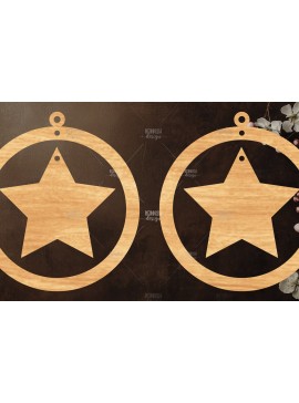Σετ των 3 Intra απο ξύλο plywood 3mm-4mm πάχος Celestial Earrings Cut  Δίασταση 3x3 cm INTRAFABR-121280638