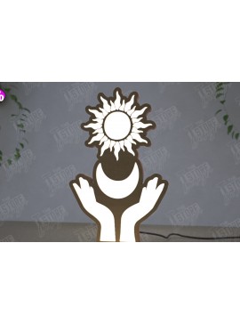 Σετ των 2 Intra απο ξύλο plywood 3mm-4mm πάχος Ουράνιο Φανάρι | Επιτραπέζιο φως νύχτας Δίασταση 15x15 cm INTRAFABR-112629270