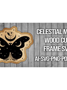 Intra απο ξύλο plywood 3mm-4mm πάχος Πλαίσιο κοπής ξύλου Celestial Moon Δίασταση 20x30 cm INTRAFABR-45742176