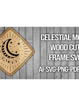 Intra απο ξύλο plywood 3mm-4mm πάχος Πλαίσιο κοπής ξύλου Celestial Moon Δίασταση 20x30 cm INTRAFABR-46087937