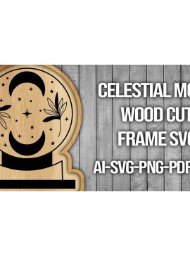 Intra απο ξύλο plywood 3mm-4mm πάχος Πλαίσιο κοπής ξύλου Celestial Moon Δίασταση 20x30 cm INTRAFABR-46087944