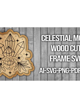 Intra απο ξύλο plywood 3mm-4mm πάχος Πλαίσιο κοπής ξύλου Celestial Moon Δίασταση 20x30 cm INTRAFABR-46088206