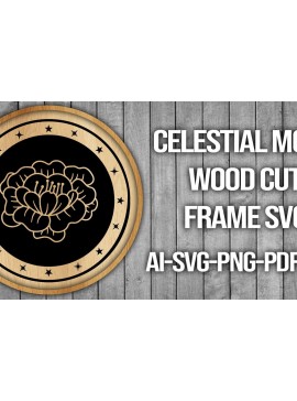 Σετ των 2 Intra απο ξύλο plywood 3mm-4mm πάχος Πλαίσιο κοπής ξύλου Celestial Moon Δίασταση 20x30 cm INTRAFABR-46088218