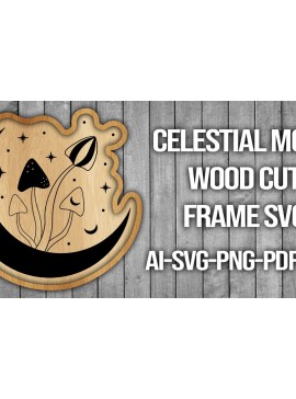 Intra απο ξύλο plywood 3mm-4mm πάχος Πλαίσιο κοπής ξύλου Celestial Moon Δίασταση 20x30 cm INTRAFABR-46088226