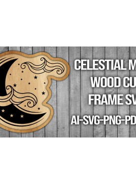 Intra απο ξύλο plywood 3mm-4mm πάχος Πλαίσιο κοπής ξύλου Celestial Moon Δίασταση 20x30 cm INTRAFABR-45741381