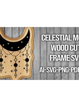 Intra απο ξύλο plywood 3mm-4mm πάχος Πλαίσιο κοπής ξύλου Celestial Moon Δίασταση 20x30 cm INTRAFABR-45742159