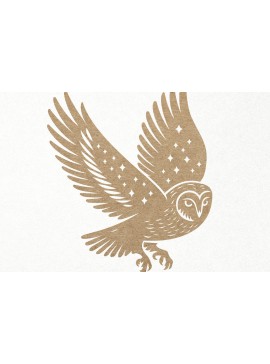 Σετ των 3 Intra απο ξύλο plywood 3mm-4mm πάχος Ουράνια κουκουβάγια . Κουκουβάγια αχυρώνα με αστέρια Δίασταση 7x7 cm INTRAFABR-106003698