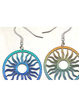 Σετ των 3 Intra απο ξύλο plywood 3mm-4mm πάχος Σκουλαρίκια Celestial Sun Μοντέρνα . Δίασταση 4x4 cm INTRAFABR-122492350