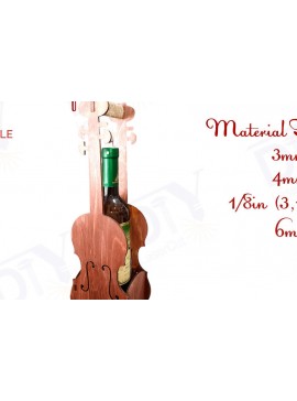 Σετ των 2 Intra απο ξύλο plywood 3mm-4mm πάχος Θήκη για μπουκάλια κρασιού σε σχήμα βιολοντσέλου Δίασταση 15x15 cm INTRAFABR-109627055