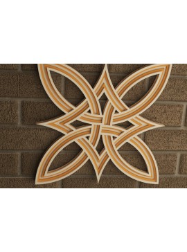 Σετ των 3 Intra απο ξύλο plywood 3mm-4mm πάχος Κέλτικο στολίδι με 4 φύλλα Δίασταση 8x8 cm INTRAFABR-114056094