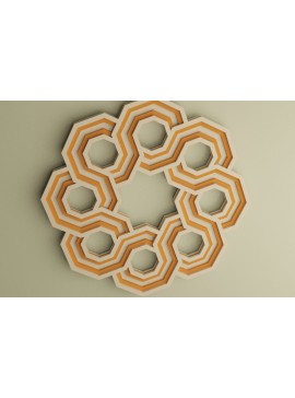 Σετ των 3 Intra απο ξύλο plywood 3mm-4mm πάχος Στολίδι Celtic 8 Octagons Δίασταση 8x8 cm INTRAFABR-113607804
